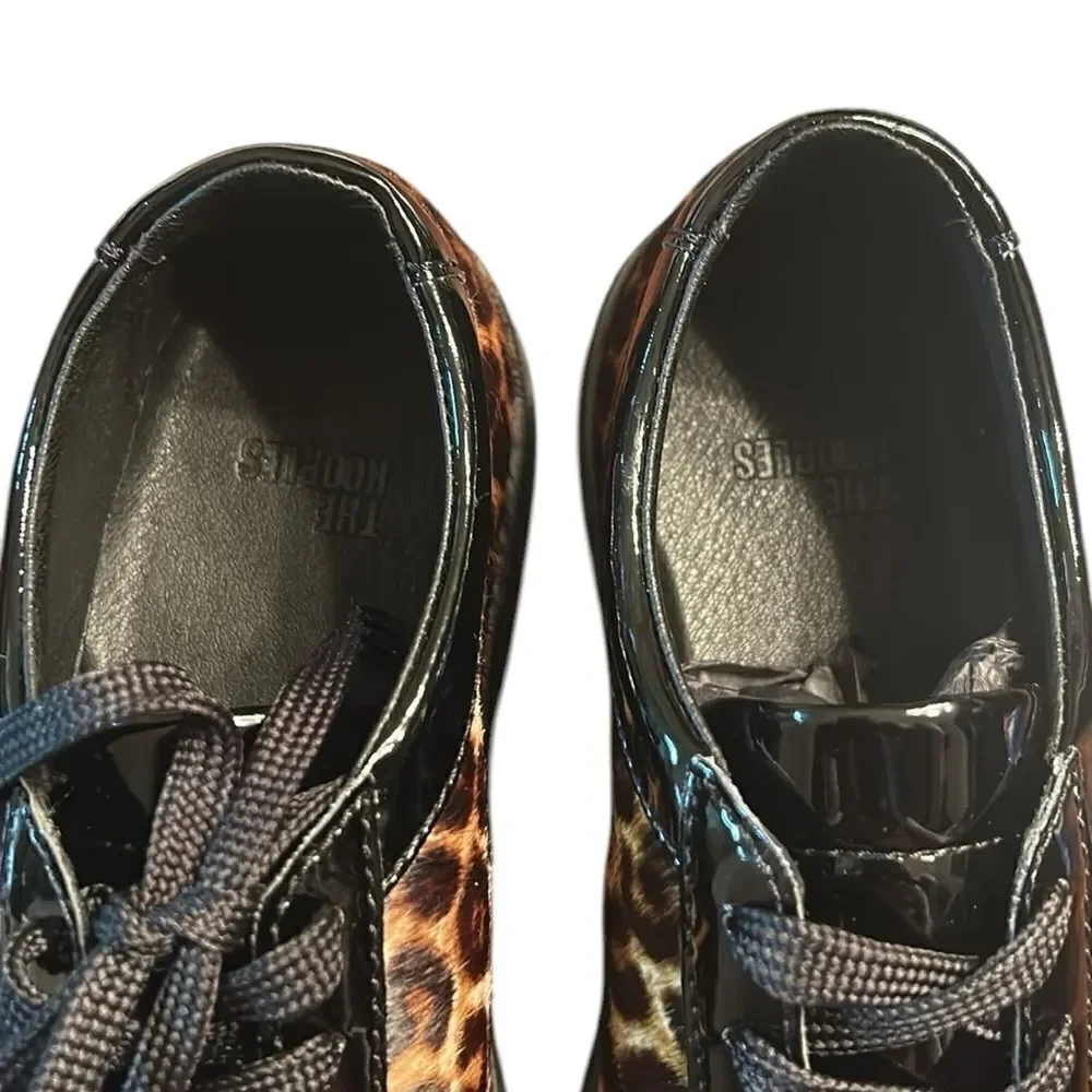 The Kooples Leopard Print Lace up Leather/Calf hair Shoes(Size 39/8)